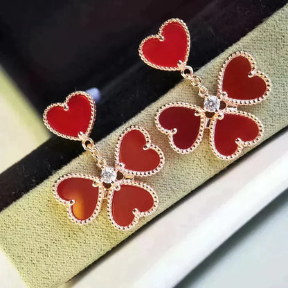 [Resenly Jewelry] スイートクローバー カーネリアン イヤリング