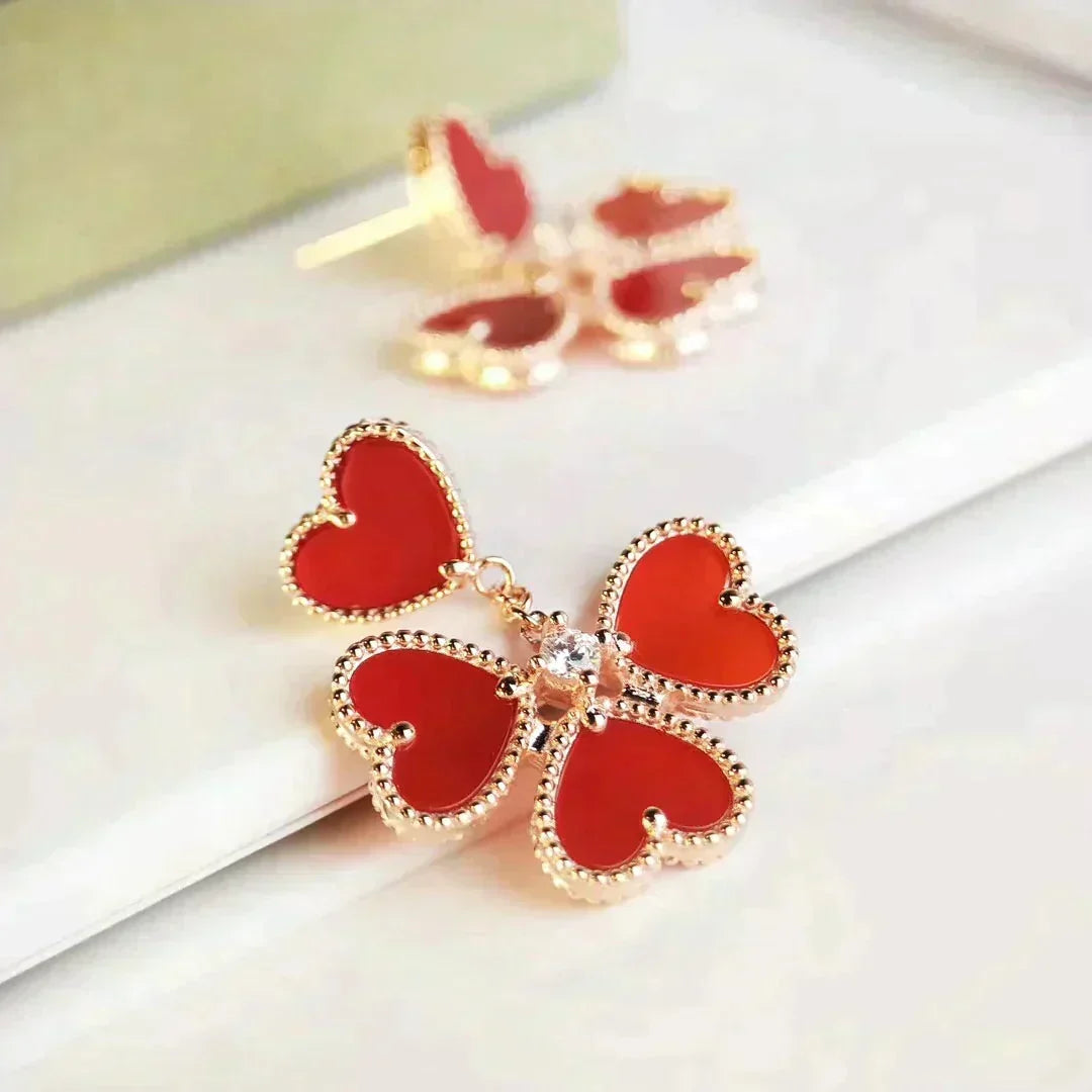 [Resenly Jewelry] スイートクローバー カーネリアン イヤリング