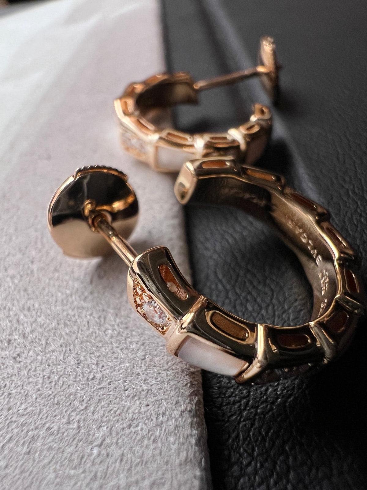 [Resenly Jewelry]SERPENTI MOP PINK GOLD EARRINGS