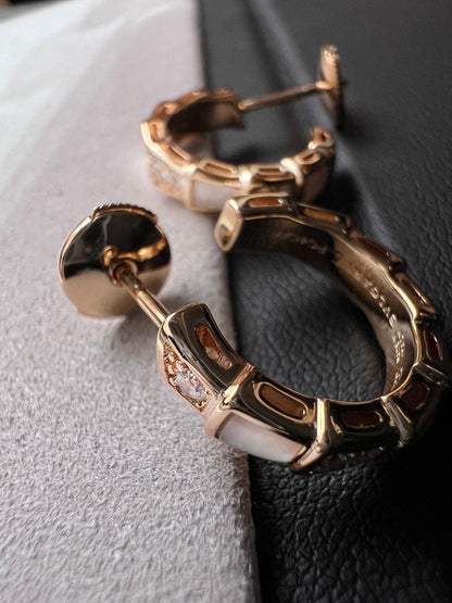 [Resenly Jewelry]SERPENTI MOP PINK GOLD EARRINGS