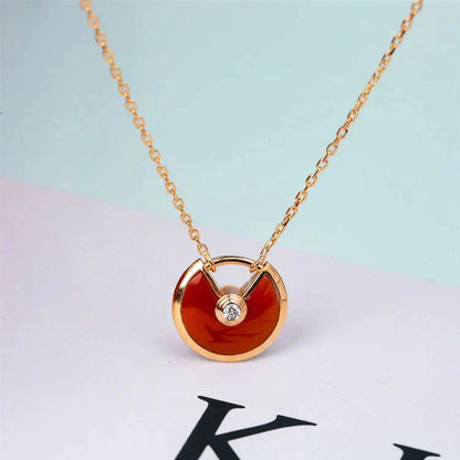 [Resenly Jewelry]AMULETTE GOLD CARNELIAN ONYX NECKLACE
