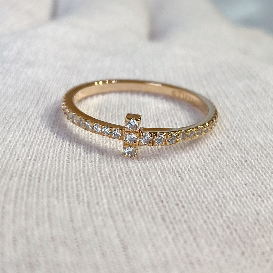 [Resenly Jewelry]T RING DIAMOND PINK GOLD