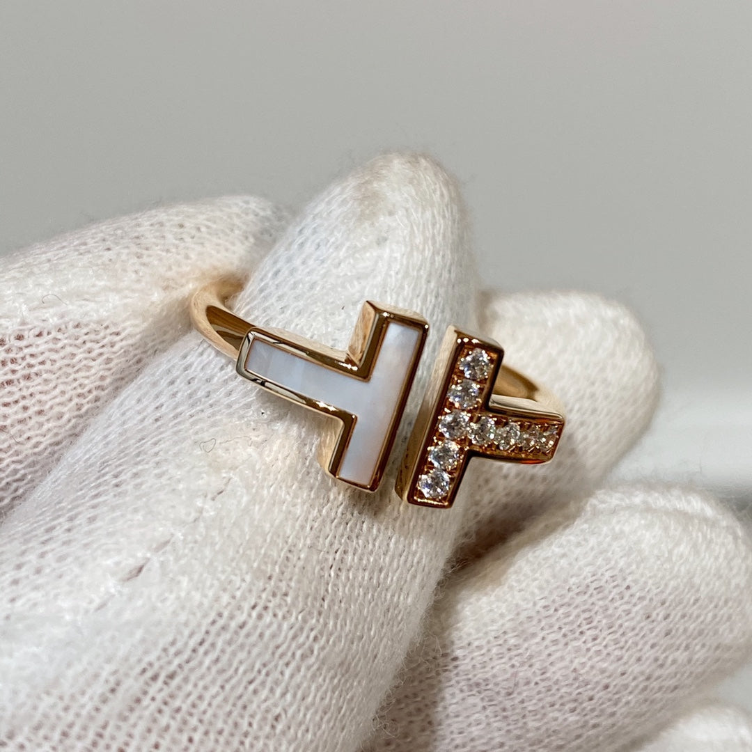 [Resenly Jewelry]T WIRE MOP DIAMOND RING PINK GOLD