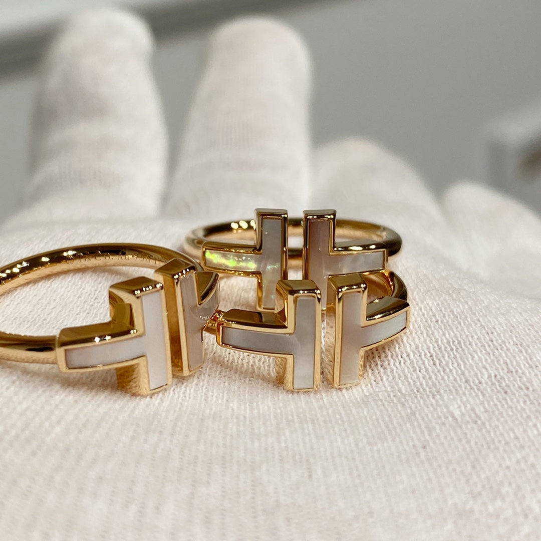 [Resenly Jewelry] WIRE MOP RING PINK GOLD