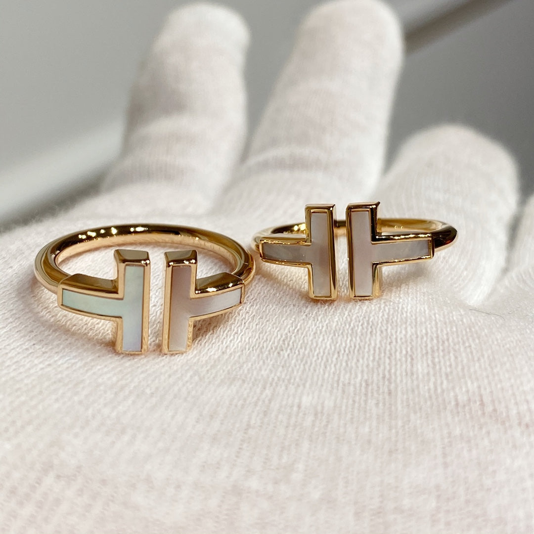 [Resenly Jewelry] WIRE MOP RING PINK GOLD