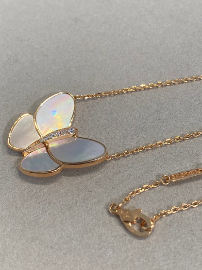 [Resenly Jewelry]BUTTERFLY GOLD MOP DIAMOND NECKLACE