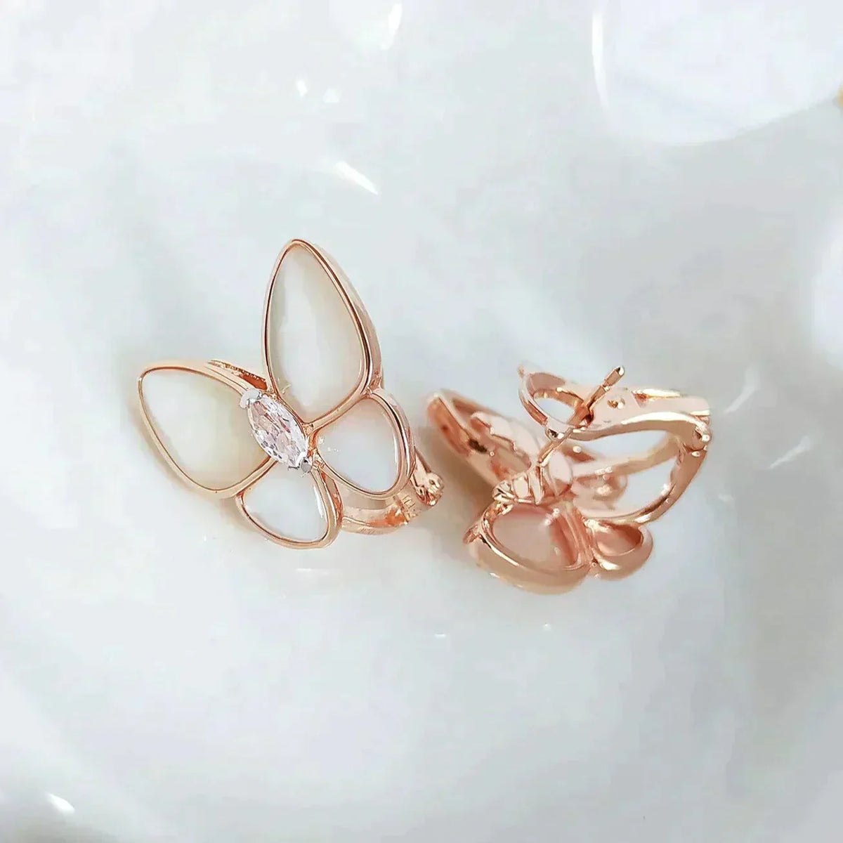 [Resenly Jewelry]BUTTERFLY MOP DIAMOND EARRINGS