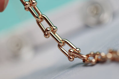 [Resenly Jewelry]ハードウェア リンク ゴールドネックレス