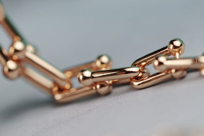 [Resenly Jewelry]ハードウェア リンク ゴールドネックレス