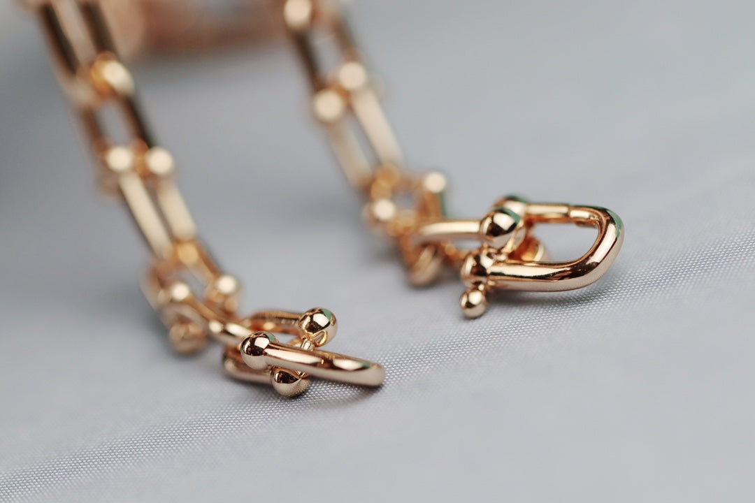 [Resenly Jewelry]ハードウェア リンク ゴールドネックレス