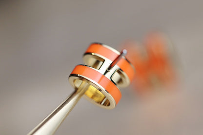 [Resenly Jewelry]MINI POP H EARRINGS ORANGE