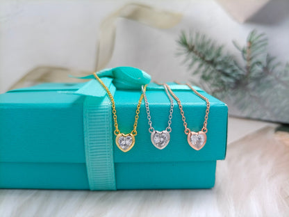 [Resenly Jewelry]HEART BIG DIAMOND NECKLACE