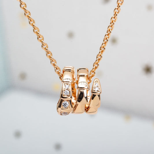 [Resenly Jewelry]SERPENTI PINK GOLD NECKLACE DIAMOND