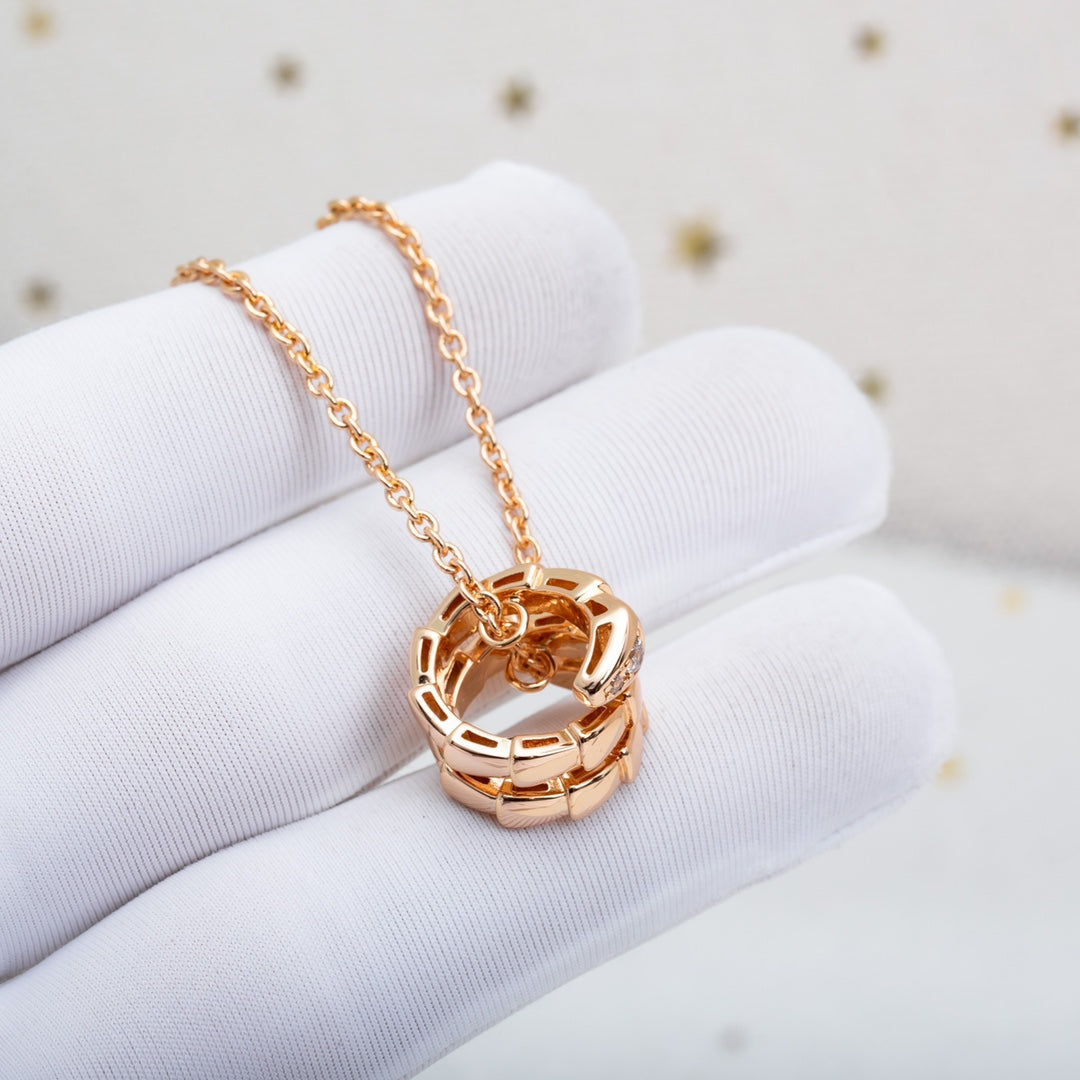 [Resenly Jewelry]SERPENTI PINK GOLD NECKLACE DIAMOND