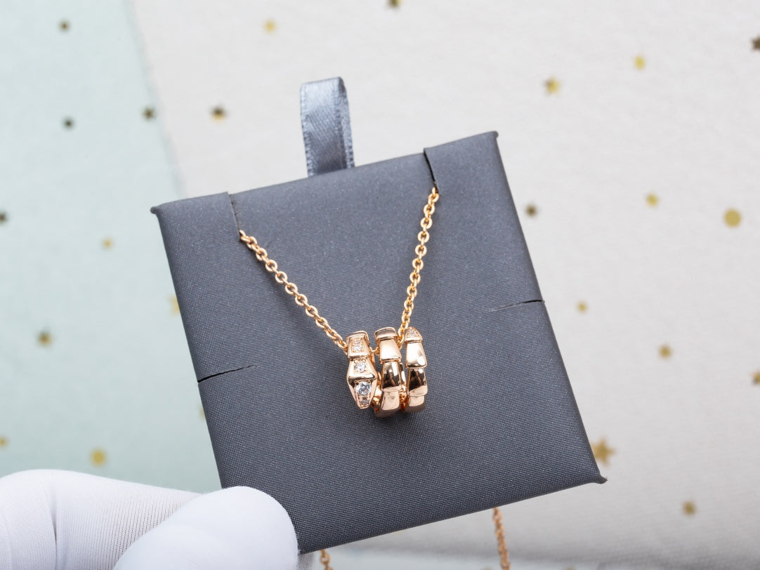 [Resenly Jewelry]SERPENTI PINK GOLD NECKLACE DIAMOND