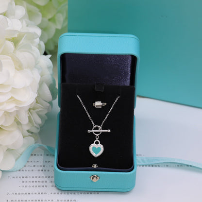 [Resenly Jewelry]DOUBLE HEART BLUE NECKLACE