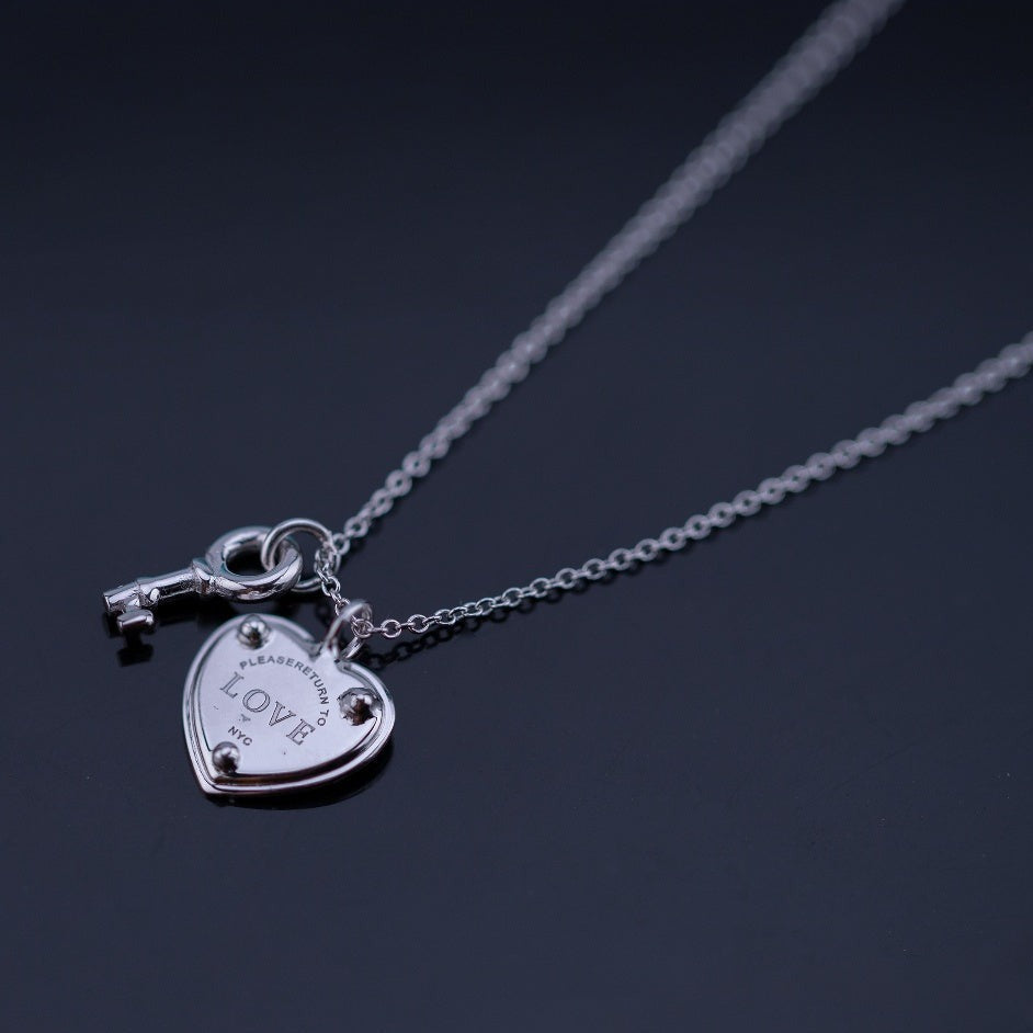 [Resenly Jewelry]キー＆ハート シルバーネックレス