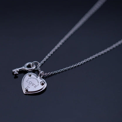 [Resenly Jewelry]キー＆ハート シルバーネックレス