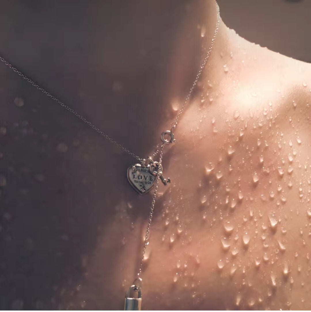 [Resenly Jewelry]キー＆ハート シルバーネックレス