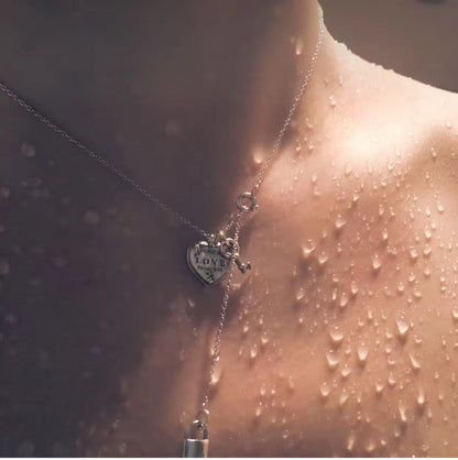 [Resenly Jewelry]キー＆ハート シルバーネックレス