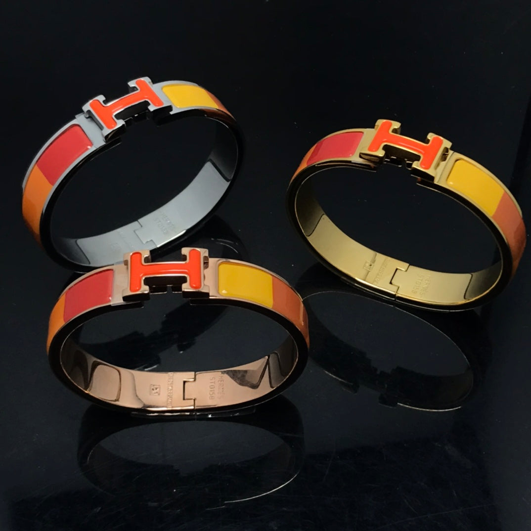[Resenly Jewelry]H BRACELET ORANGE RAINBOW CERAMIC