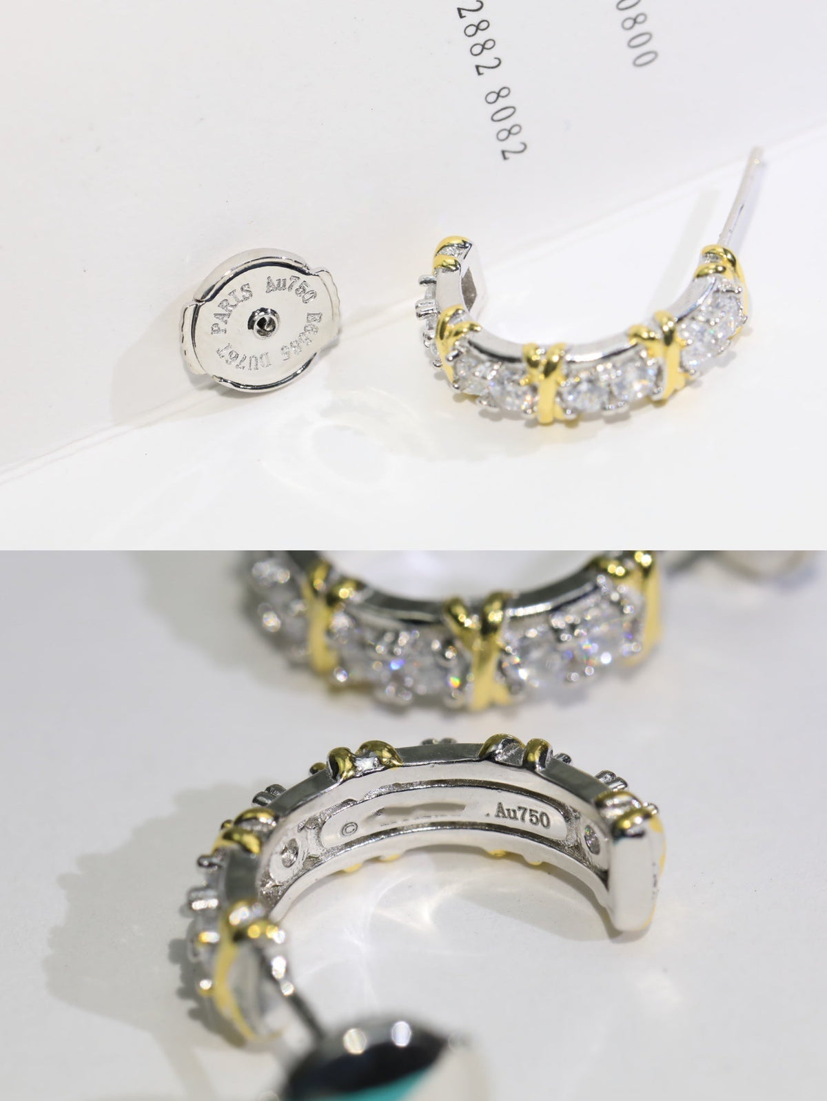 [Resenly Jewelry]TWENTY STONE HOOP GOLD EARRINGS