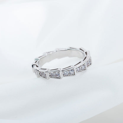 [Resenly Jewelry]SERPENTI RING SILVER DIAMOND PAVED 3MM