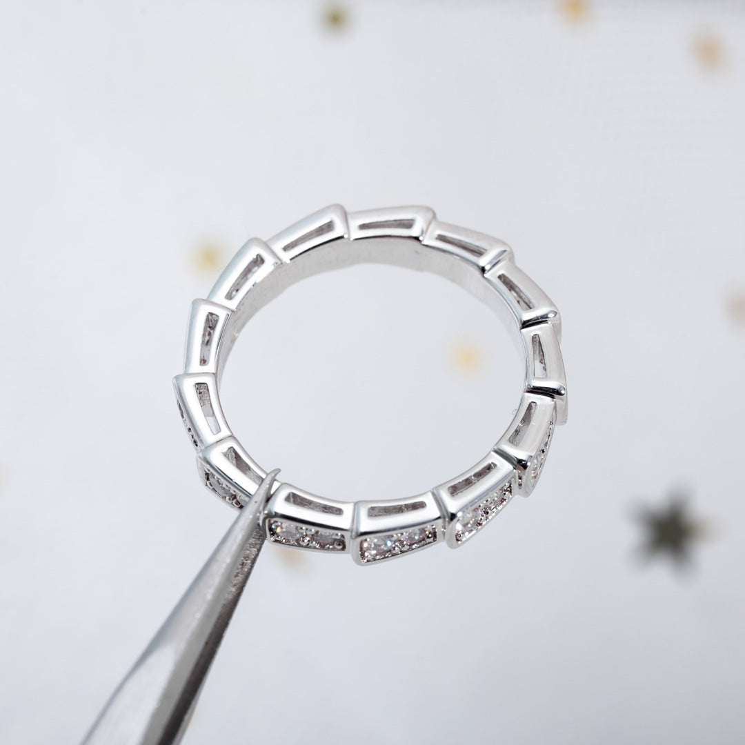 [Resenly Jewelry]SERPENTI RING SILVER DIAMOND PAVED 3MM