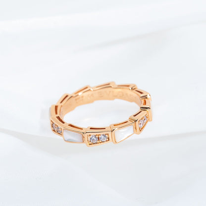 [Resenly Jewelry]SERPENTI RING PINK GOLD DIAMOND MOP 3MM