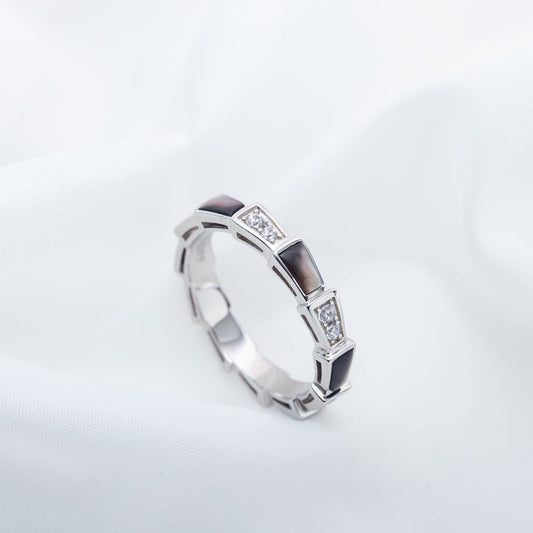 [Resenly Jewelry]セルペンティ リング シルバー ダイヤモンド ブラックMOP 3MM