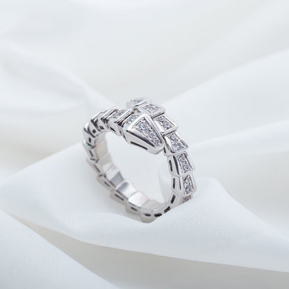[Resenly Jewelry]SERPENTI RING SILVER DIAMOND PAVED 4MM
