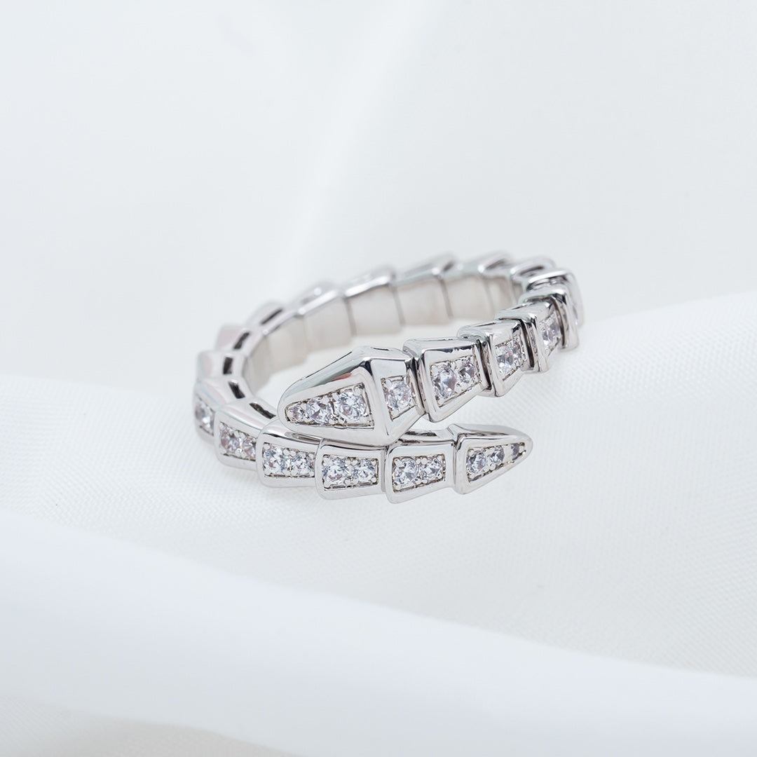 [Resenly Jewelry]SERPENTI RING SILVER DIAMOND PAVED 4MM