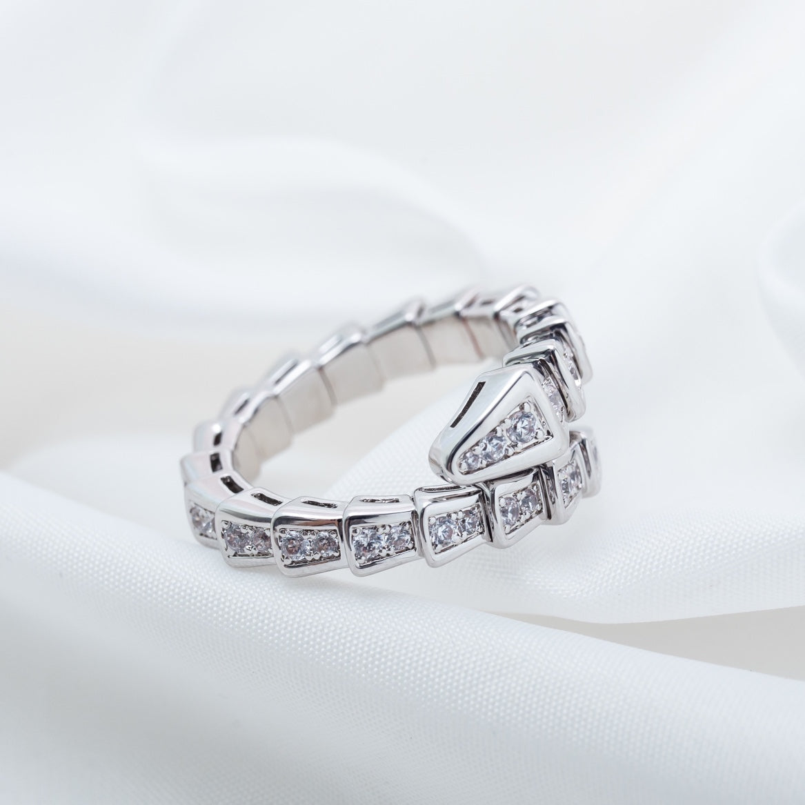 [Resenly Jewelry]SERPENTI RING SILVER DIAMOND PAVED 4MM