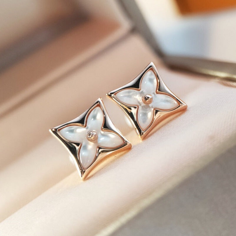 [Resenly Jewelry] スターMOPピンクゴールドピアス