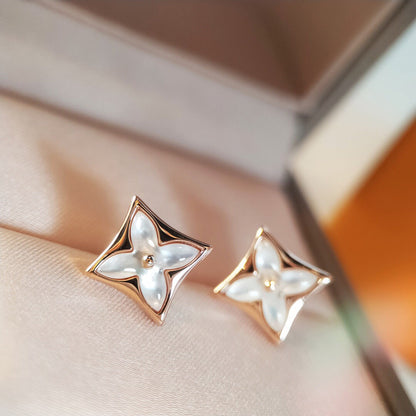 [Resenly Jewelry] スターMOPピンクゴールドピアス