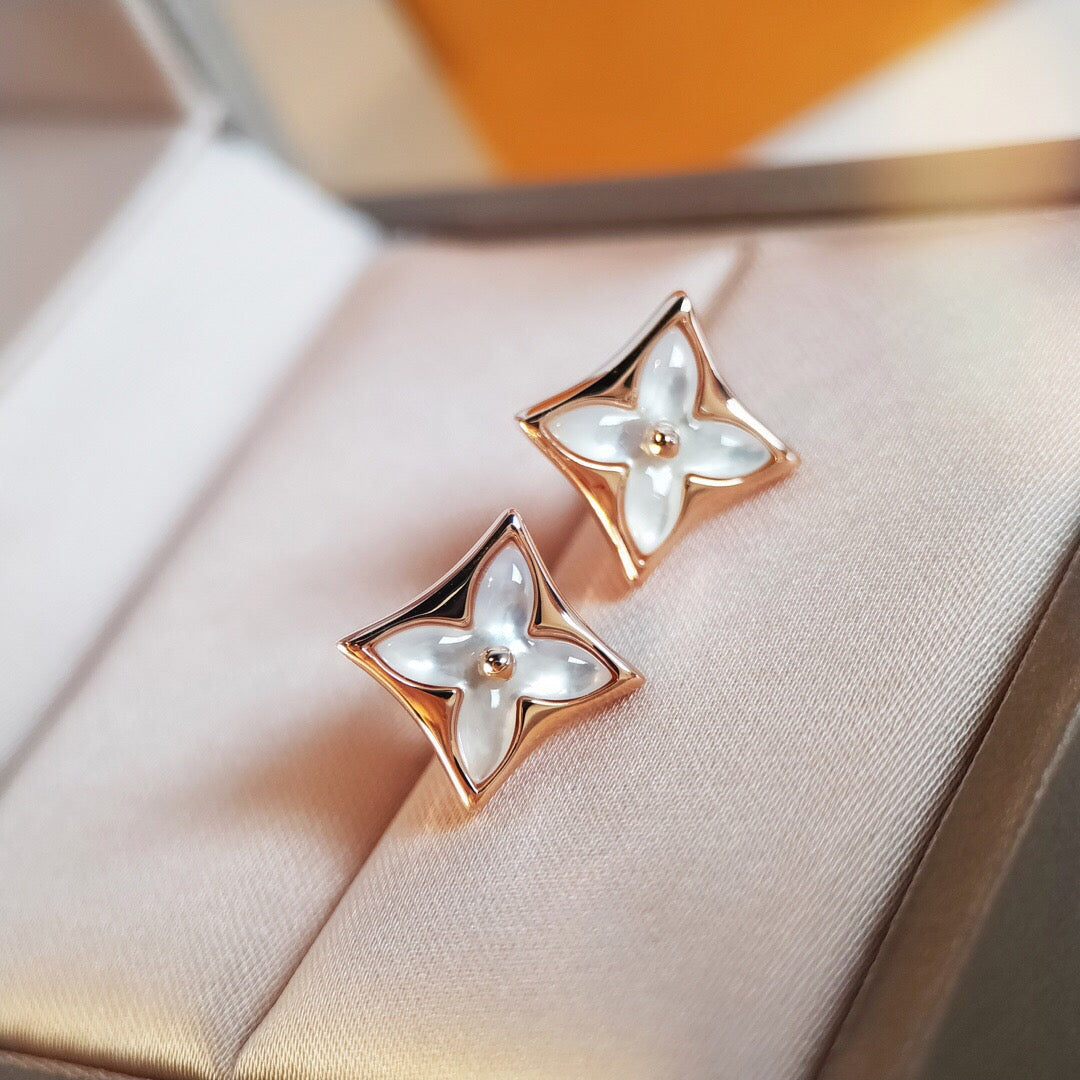 [Resenly Jewelry] スターMOPピンクゴールドピアス