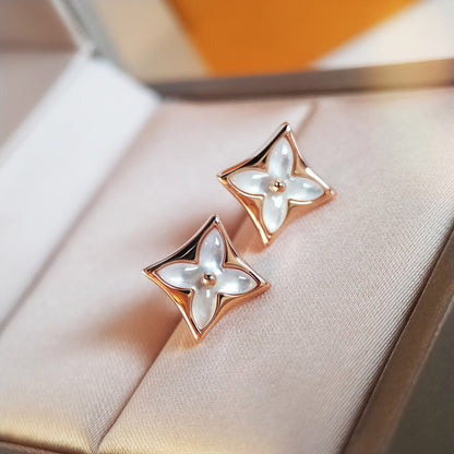 [Resenly Jewelry] スターMOPピンクゴールドピアス