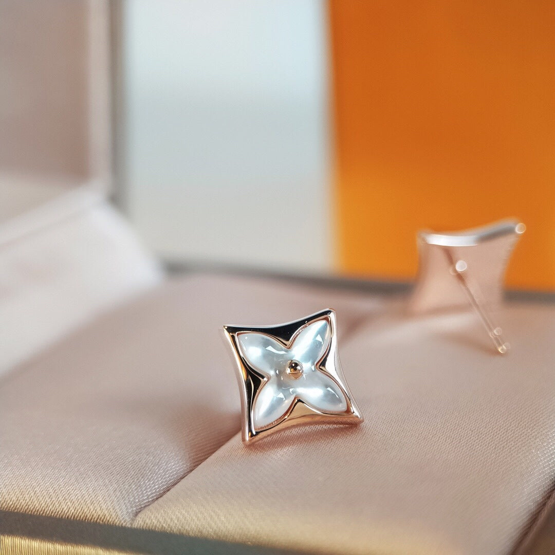 [Resenly Jewelry] スターMOPピンクゴールドピアス