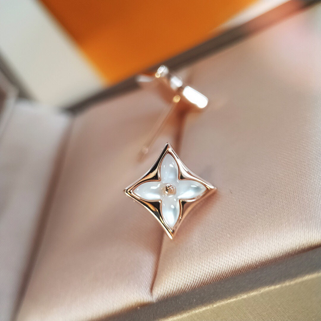 [Resenly Jewelry] スターMOPピンクゴールドピアス
