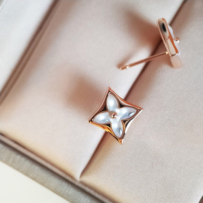 [Resenly Jewelry] スターMOPピンクゴールドピアス