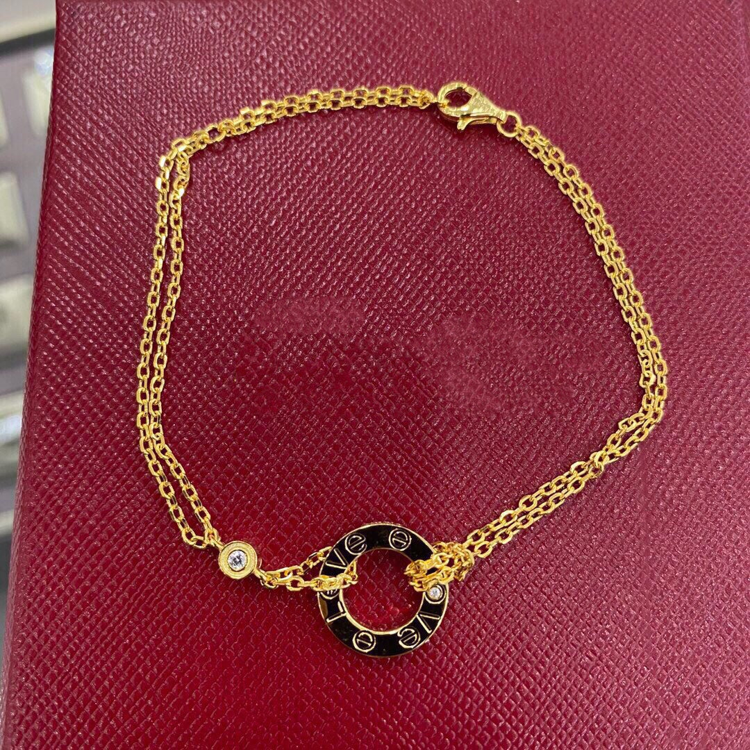 [Resenly Jewelry] ラブブレスレット ダイヤモンド2石