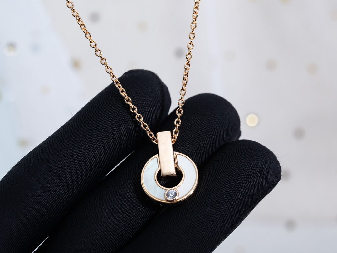 [Resenly Jewelry]GARI NECKLACE PINK GOLD MOP