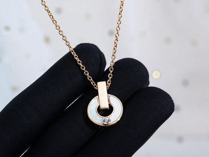 [Resenly Jewelry]GARI NECKLACE PINK GOLD MOP