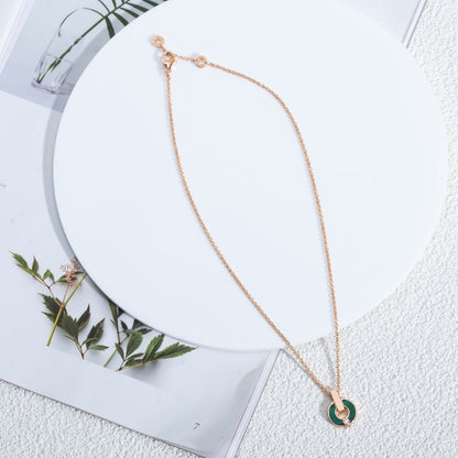 [Resenly Jewelry]GARI NECKLACE PINK GOLD MALACHITE
