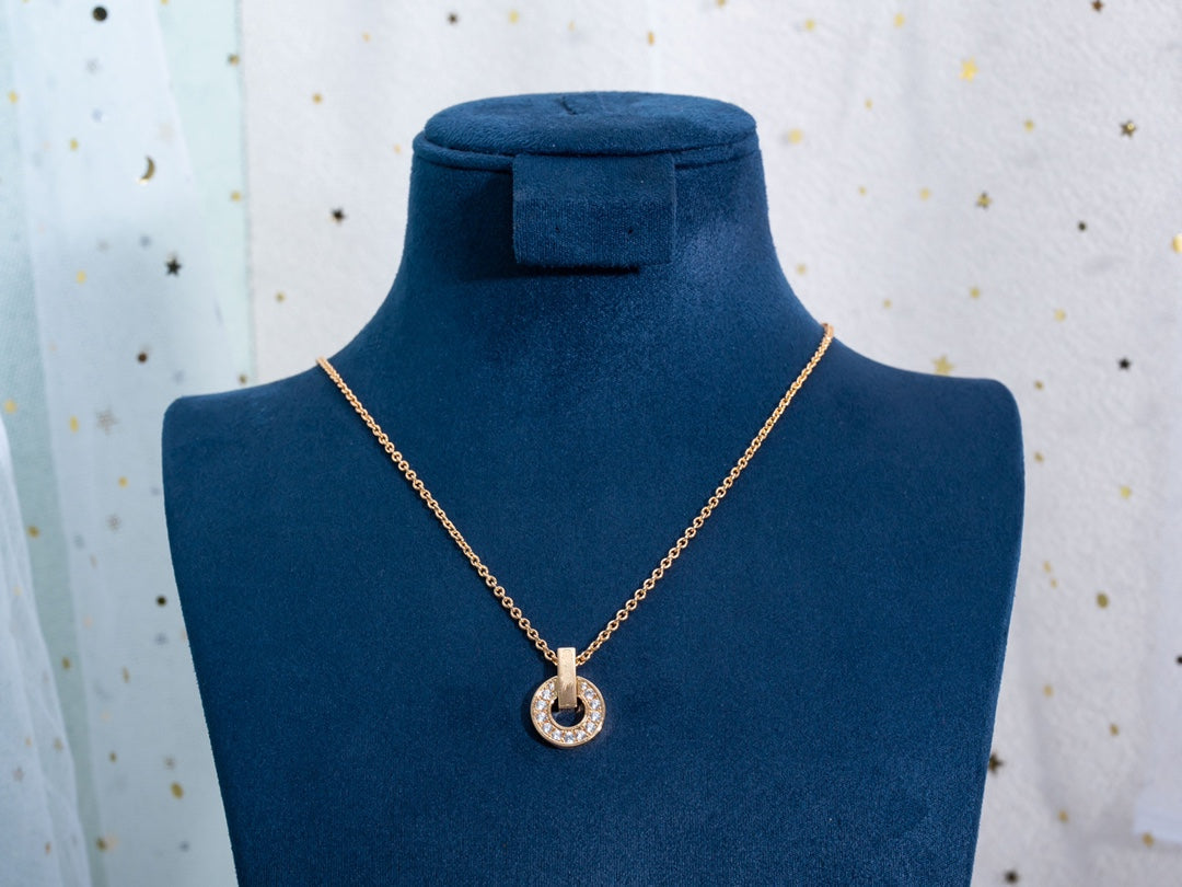 [Resenly Jewelry]GARI NECKLACE PINK GOLD DIAMOND