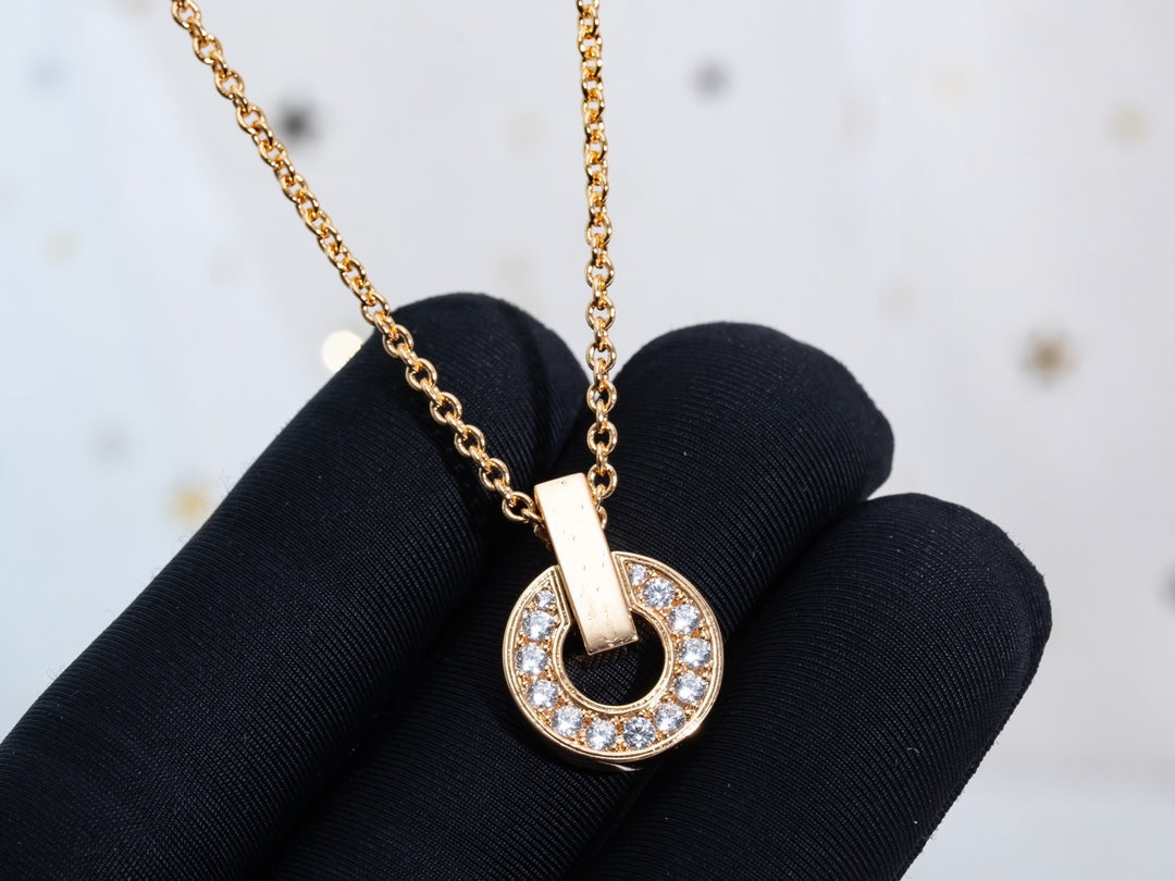 [Resenly Jewelry]GARI NECKLACE PINK GOLD DIAMOND