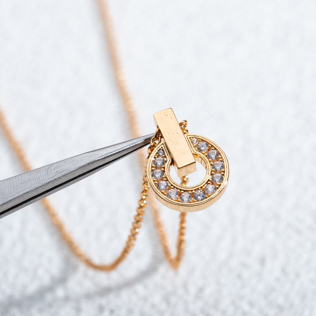 [Resenly Jewelry]GARI NECKLACE PINK GOLD DIAMOND