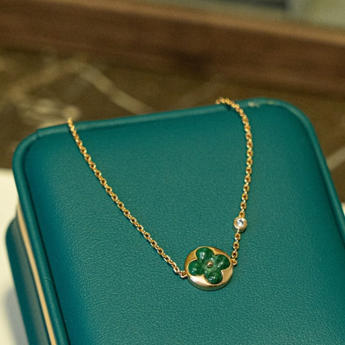 [Resenly Jewelry]サン マラカイト 1ダイヤモンド ピンクゴールド ブレスレット
