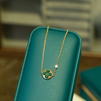 [Resenly Jewelry]サン マラカイト 1ダイヤモンド ピンクゴールド ブレスレット