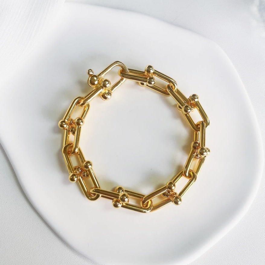 [Resenly Jewelry]ハードウェア ゴールドブレスレット